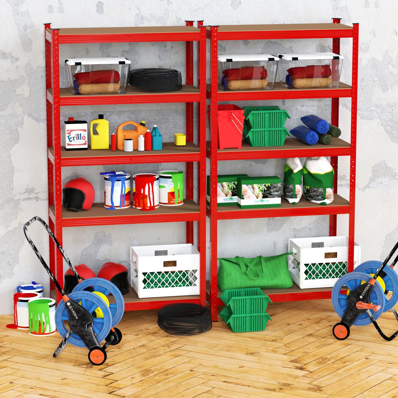 5 Tier Heavy Duty Galvanised Adjustable Shelf Racking Unit Storage Rack 875KG Capacity Metal Shelves Workshop, Shed, Office,Home