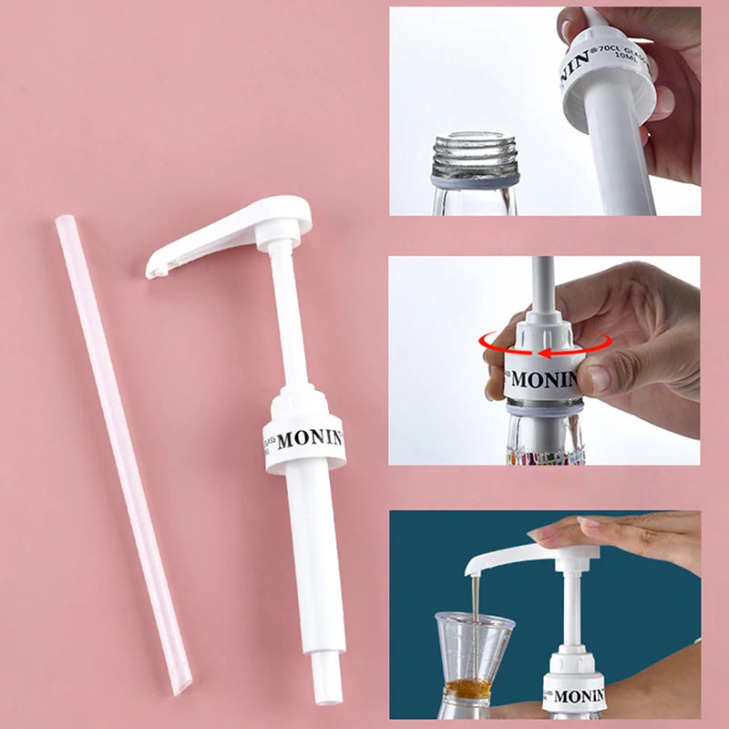 Coffee 1 Liter Dispenser Syrup Pump Black Liquid Dispenser for Syrup 10Ml Juice Bottle Dispenser Pump