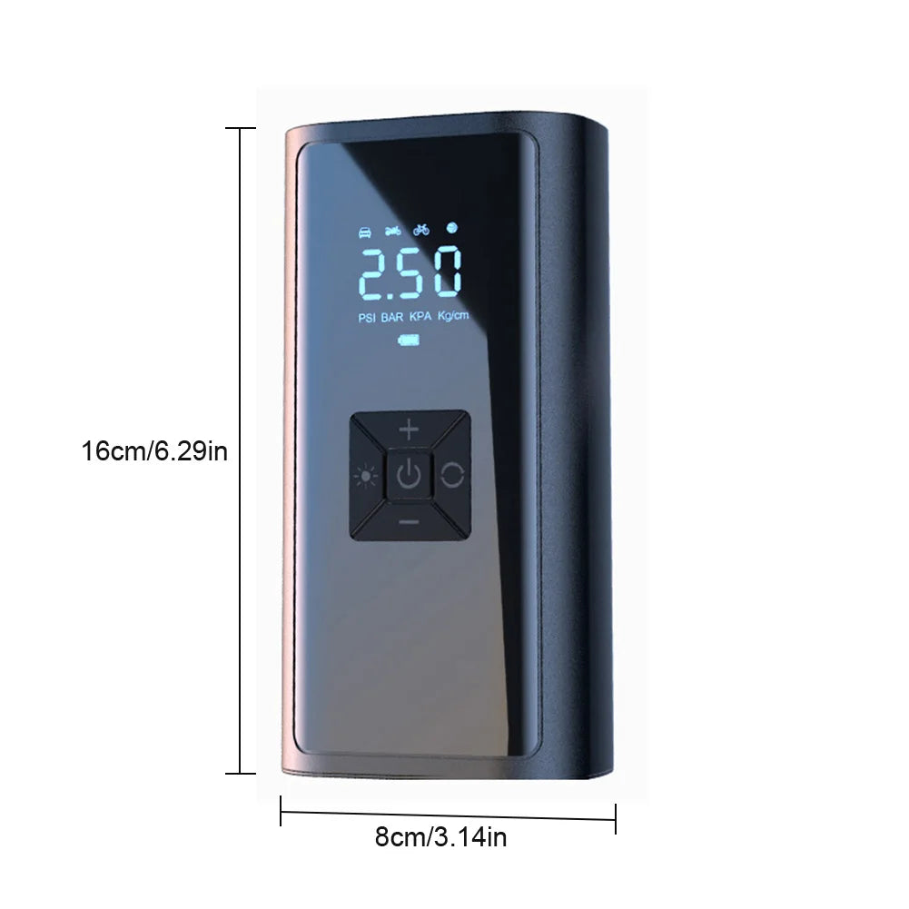 Electric Tire Pump with LED Light Portable Car Inflator Pump LCD Display Car Tire Inflator for Automobile Bicycle Ball