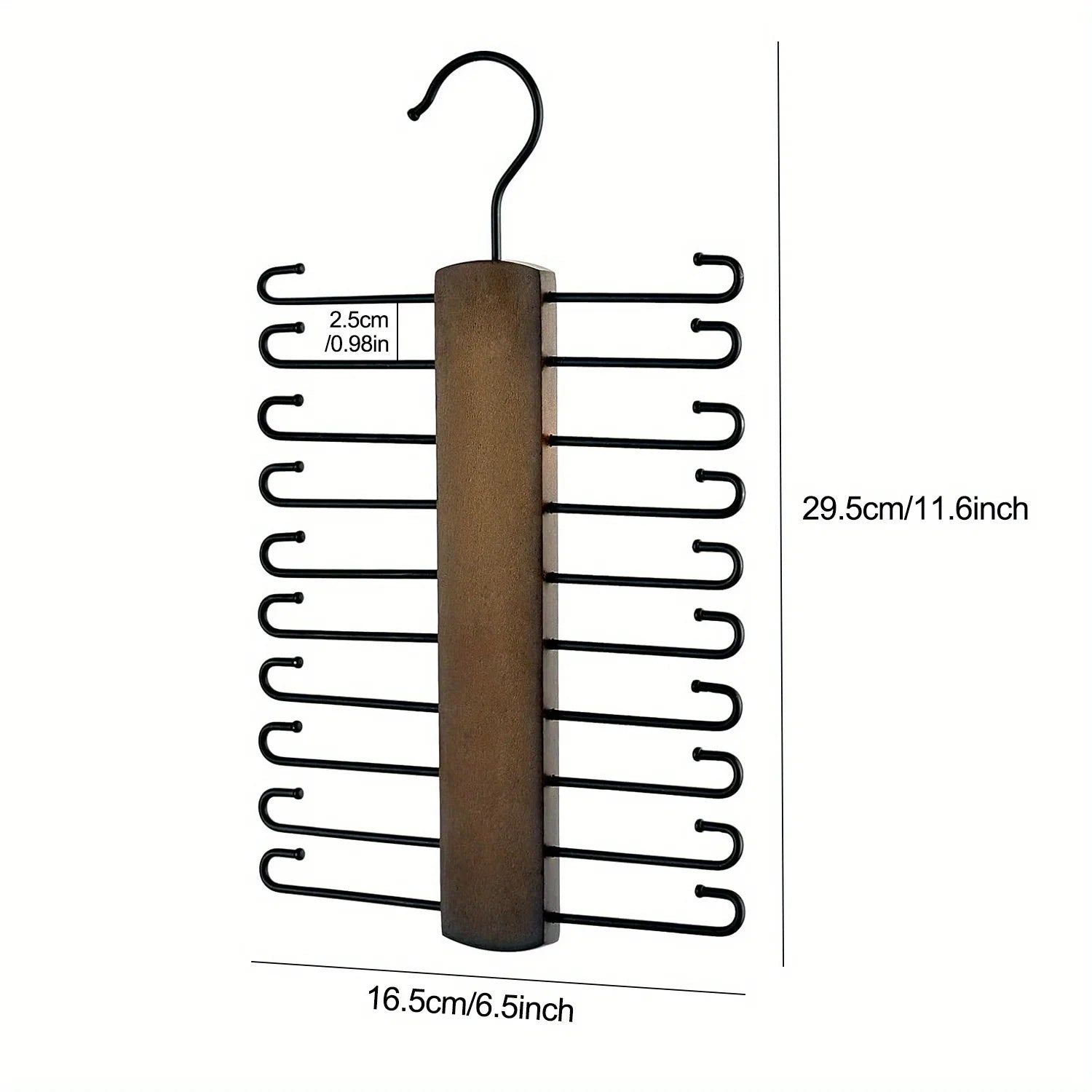 1 Wooden Tie Storage Rack with 360 Degree Rotation, Vintage Tie with Closet To Save Space Rack with 20 Anti Slip Hanging Grooves