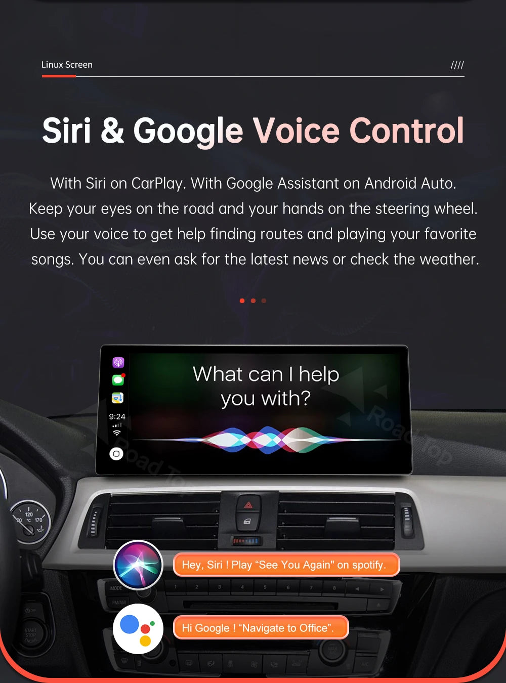 12.3'' Wireless CarPlay Car Multimedia Display Screen For BMW 3 4 Series F30 F31 F32 F33 F34 F36 NBT EVO with Android Auto