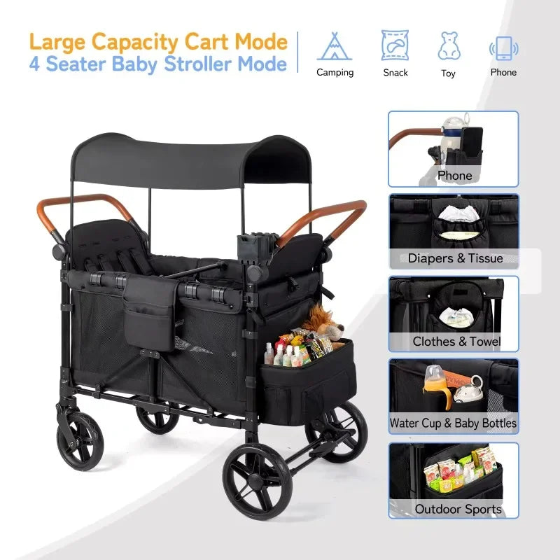 Four campervans and four outdoor trolleys
