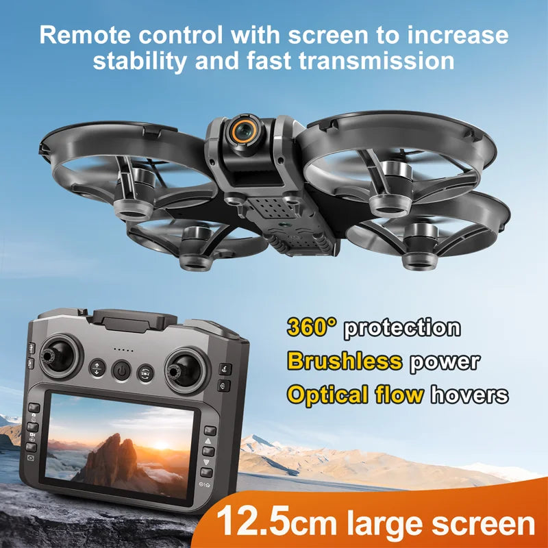 New S156 Quadcopter Aircraft Drone 8K Professional Camera Drone 5G WIFI FPV 4.5 Inch Large Screen Remote Control RC Dron Boy Toy