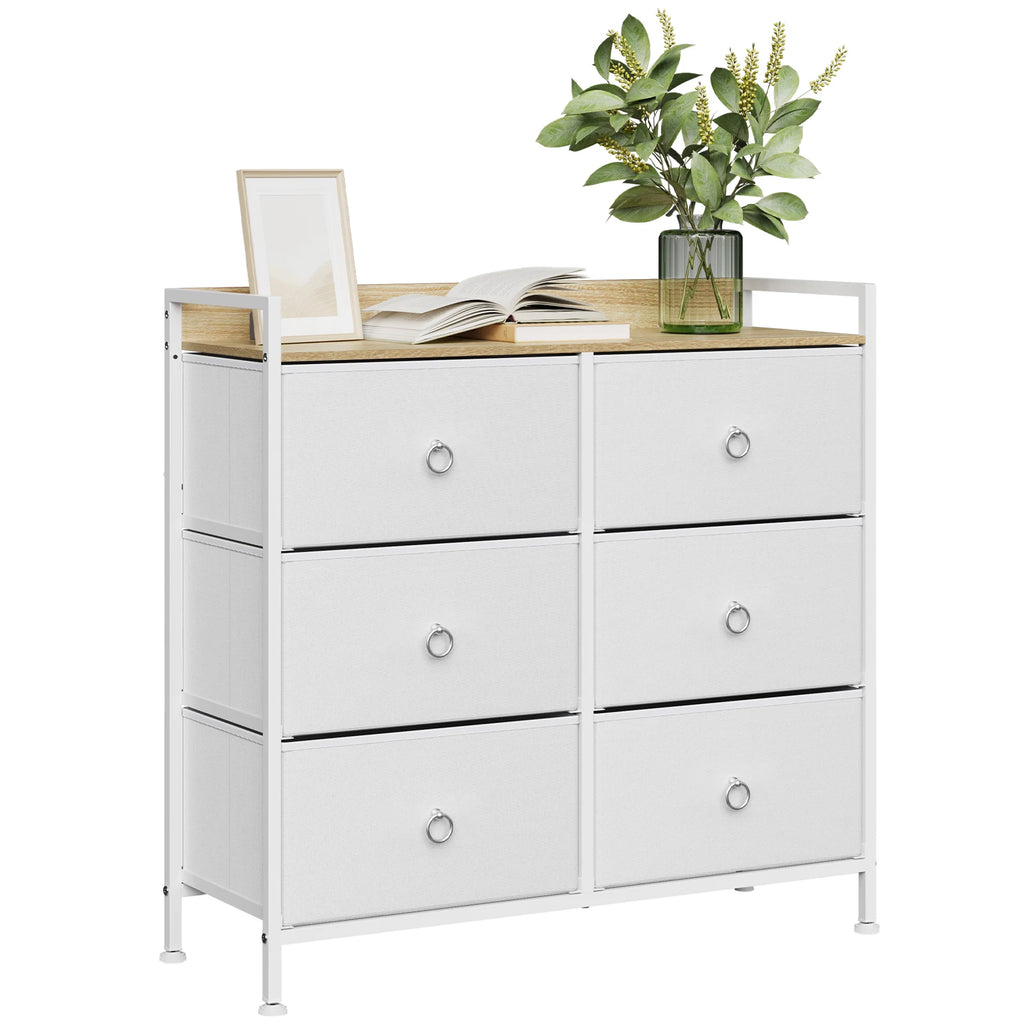 WOLTU Living Room Cabinet Chest of Drawers with 6 Fabric Drawers Storage Sideboard for Bedroom Hallway Home Organizer