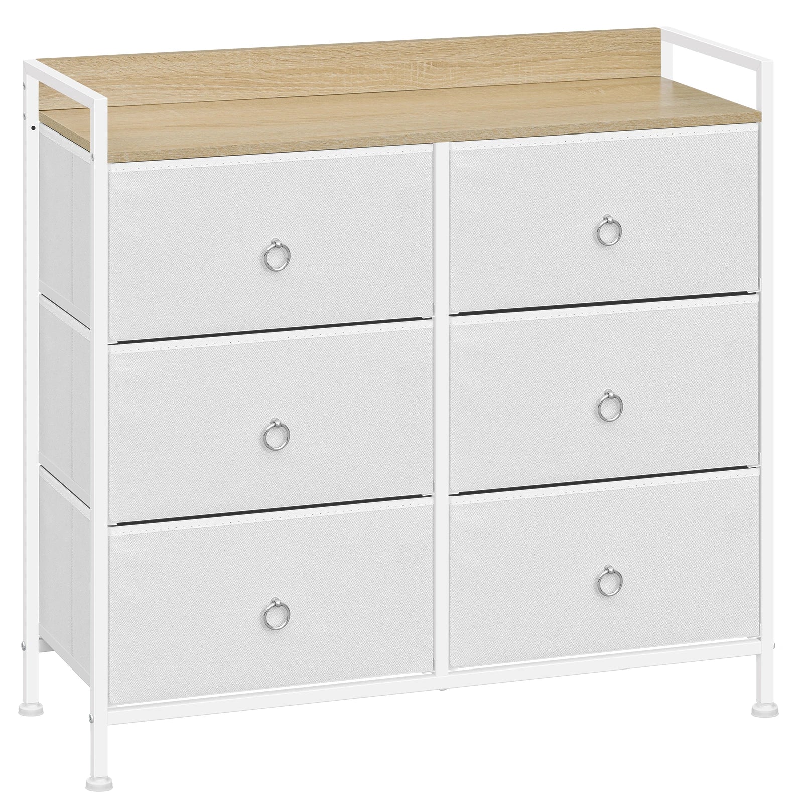 WOLTU Living Room Cabinet Chest of Drawers with 6 Fabric Drawers Storage Sideboard for Bedroom Hallway Home Organizer