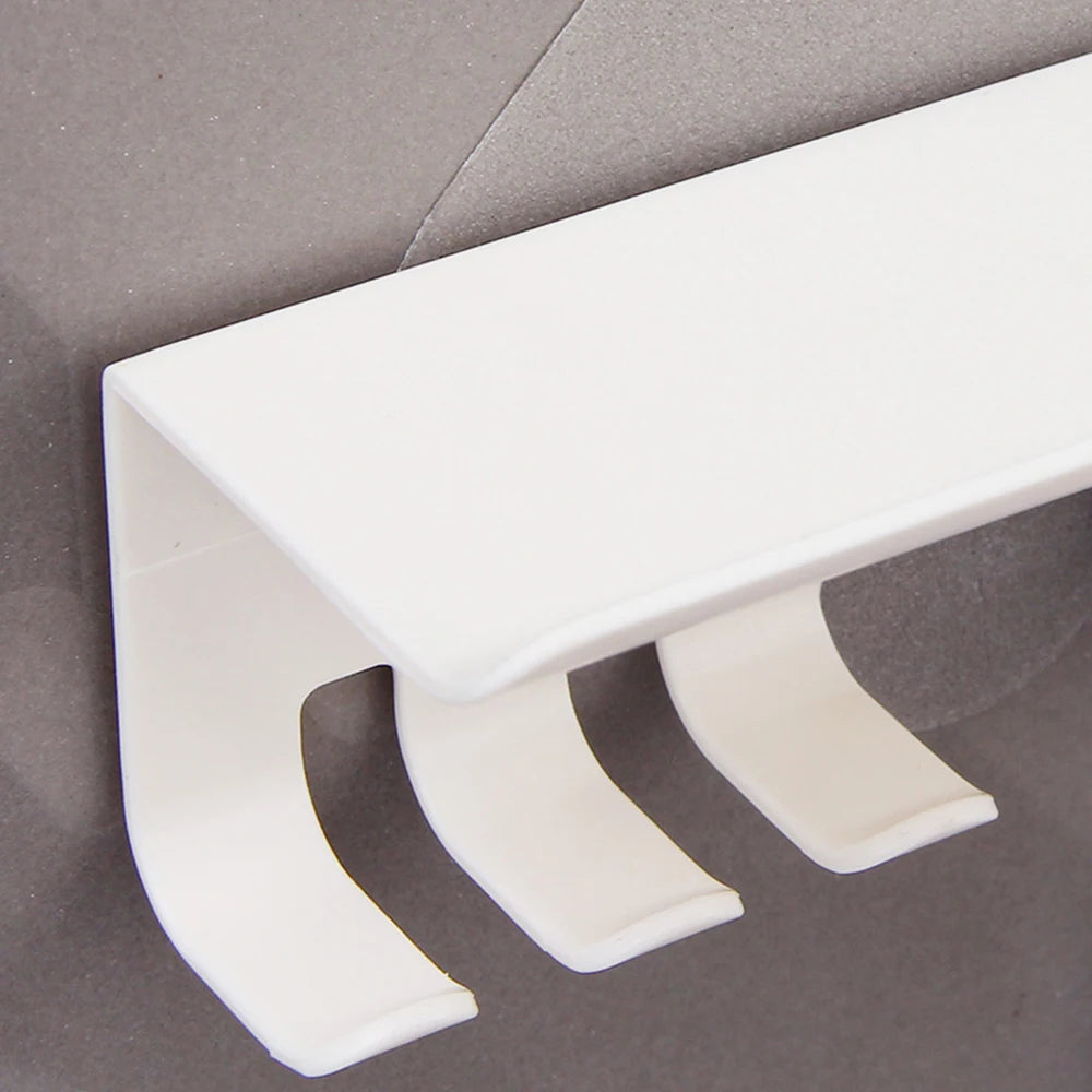 4 Slots Wall Mount Toothbrush Holder Self Adhesive Toothbrush Storage Organizer for Shower Toothpaste & Toothbrush Hanger