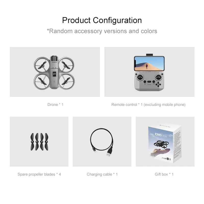 D16 Drone Mini Dual Camera 8K Aerial HD Profesional Helicopter GPS Positioning Avoidance Bushless Motor Drone UAV Universal