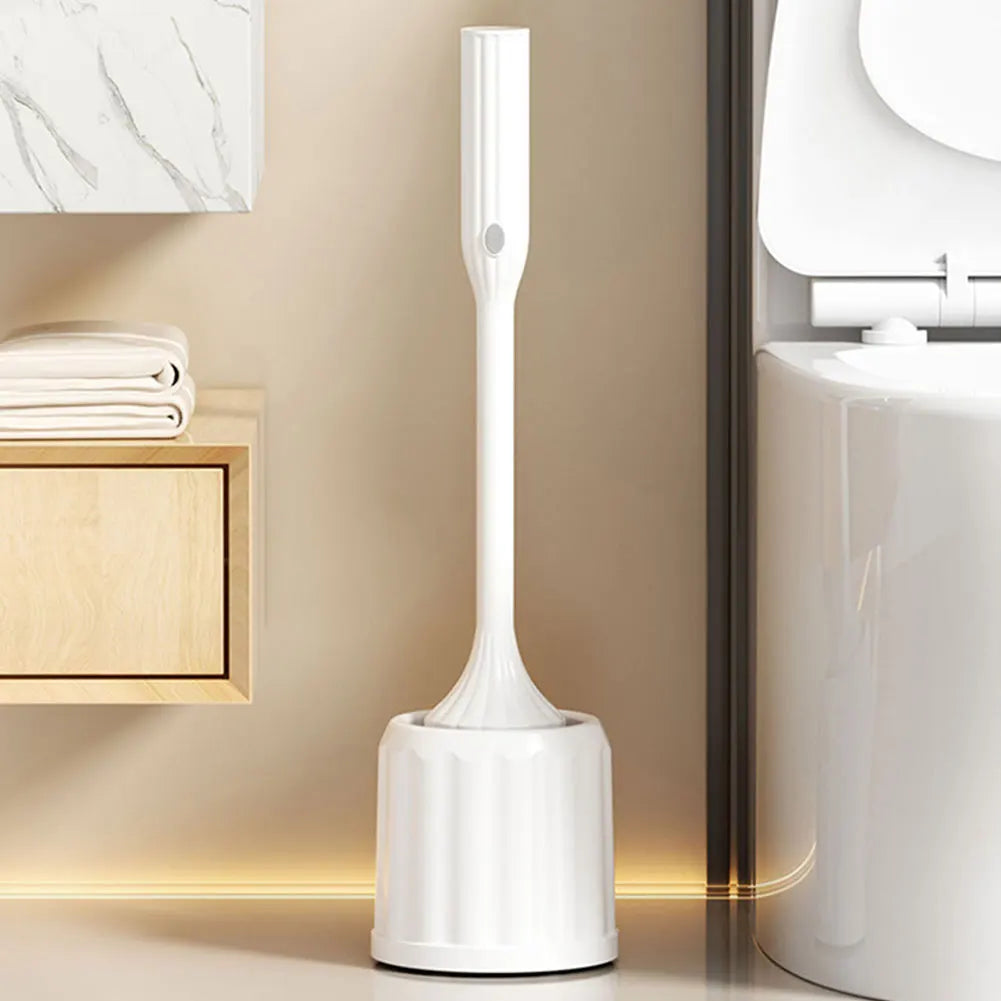 Electric Toilet Cleaner with Long Non-Slip Handle Toilet Brush and Holder Set Toilet Bowl Brush for RV Trailers Small Bathrooms
