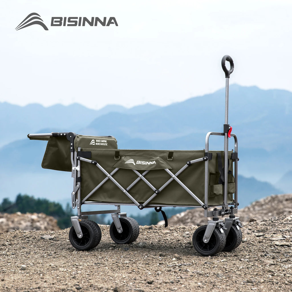 BISINNA Large Capacity Outdoor Folding Cart Portable Multi-functional Carts Beach Travel and Picnic Camping Equipment