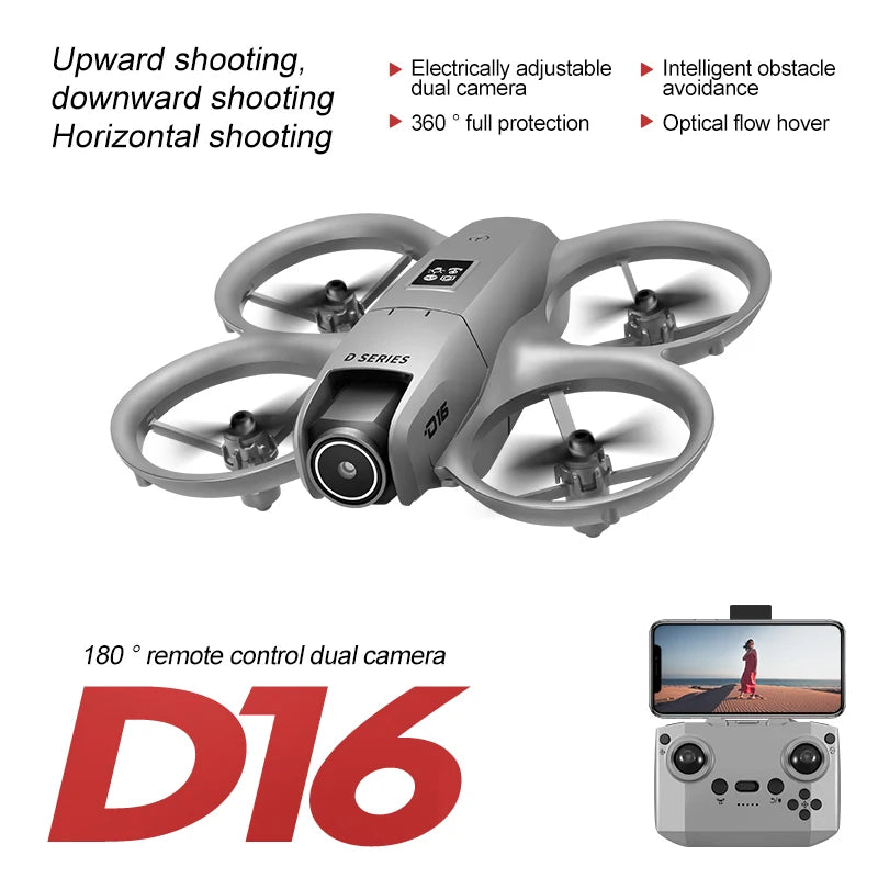 D16 Drone Mini Dual Camera 8K Aerial HD Profesional Helicopter GPS Positioning Avoidance Bushless Motor Drone UAV Universal