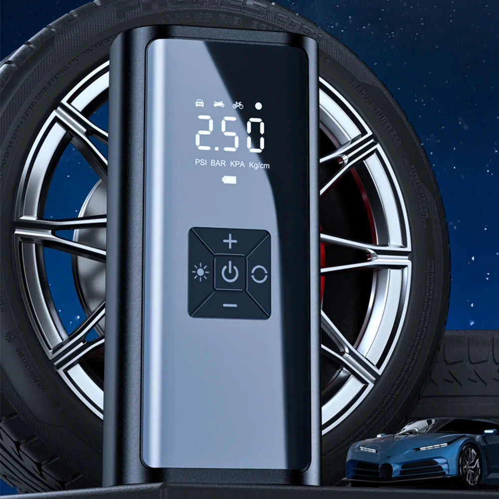 Electric Tire Pump with LED Light Portable Car Inflator Pump LCD Display Car Tire Inflator for Automobile Bicycle Ball