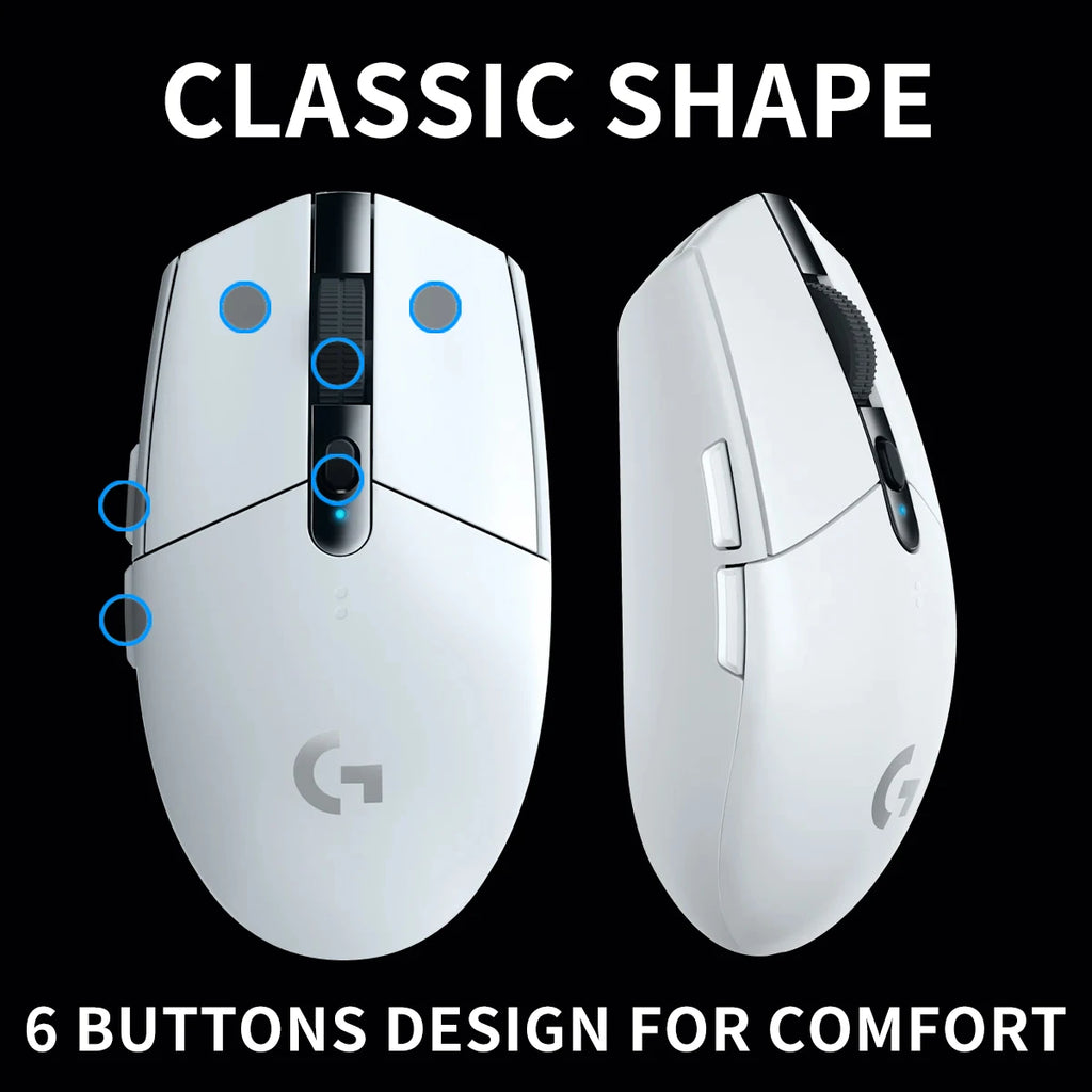 Logitech G304/G402/G203 Lightspeed Wireless Gaming Mouse, 12000 DPI, 6-button silent operation, strong Bluetooth headset support