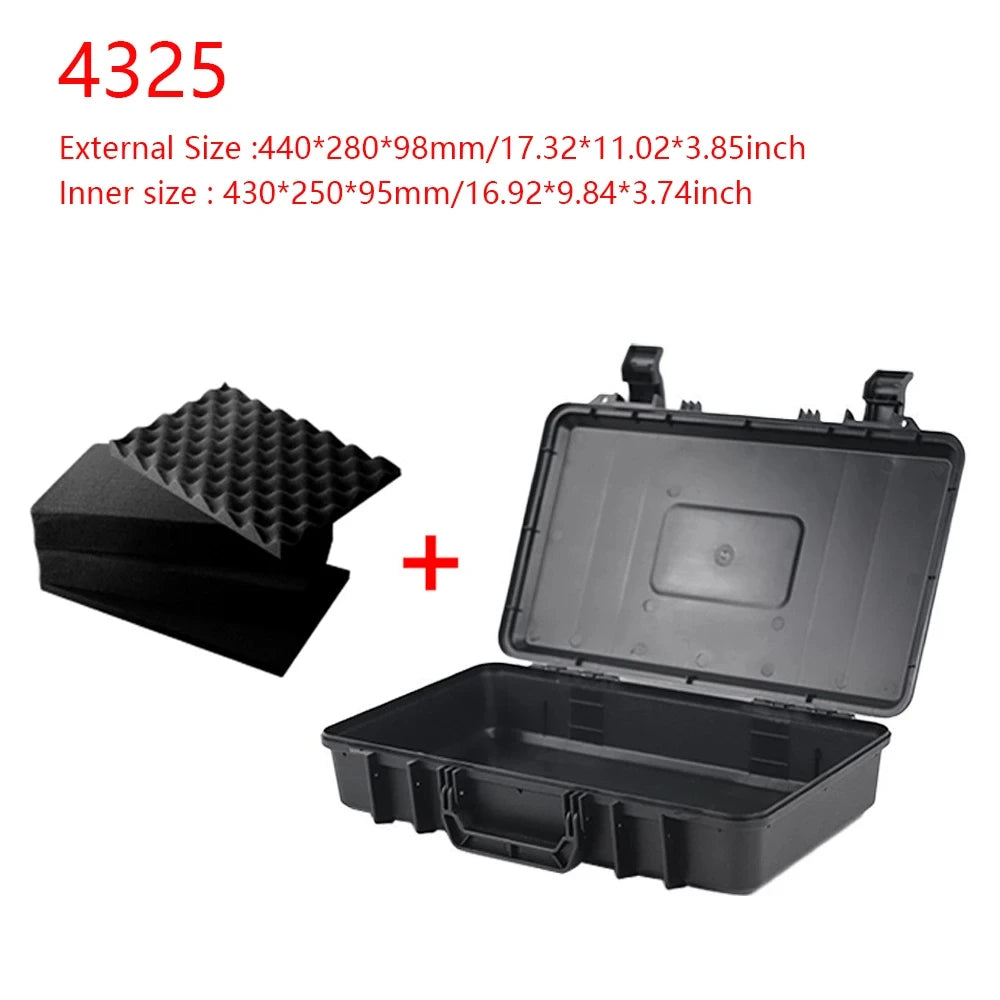 Waterproof Protective Tool Box Hard Carry Tool Case Bag Storage Box Equipment Instrument Toolbox Organizer Outdoor Suitcase