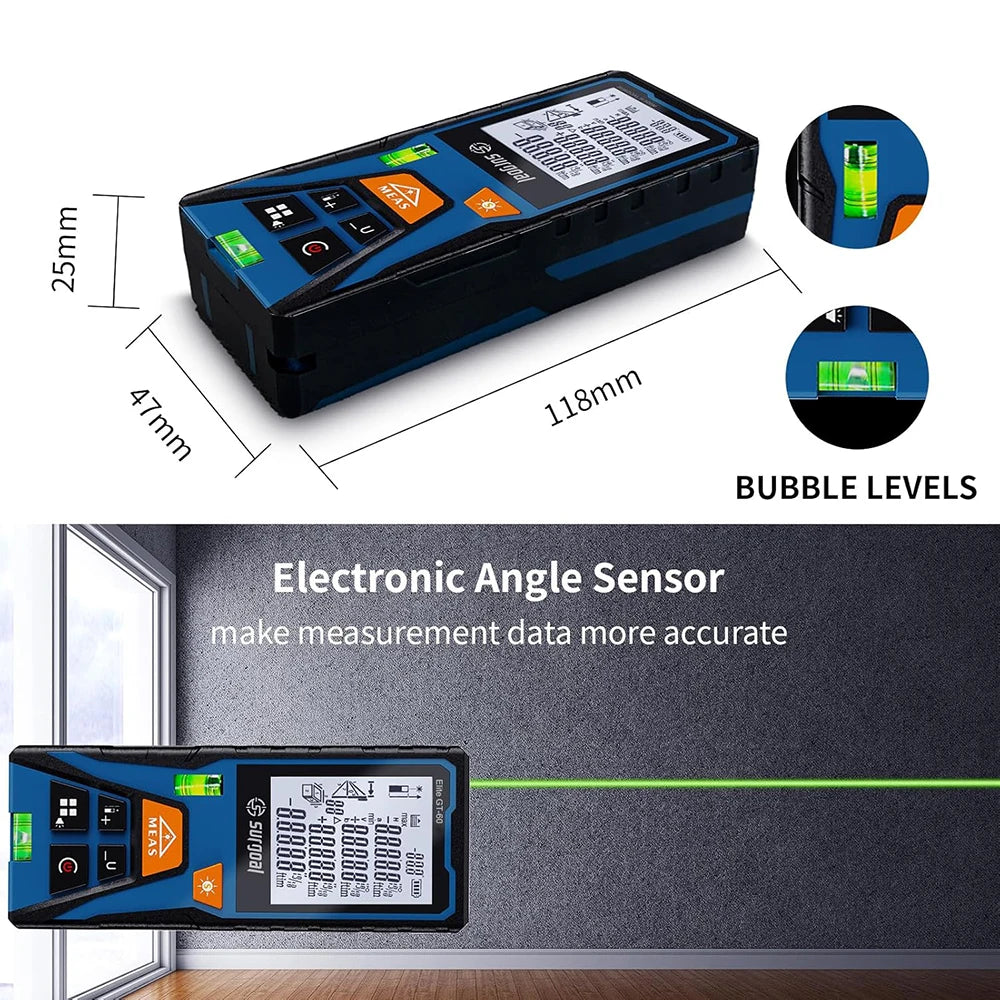 Green Laser Rangefinder 120m Distance Meter Tape Rangefinder Measurement Digital Tape Tool