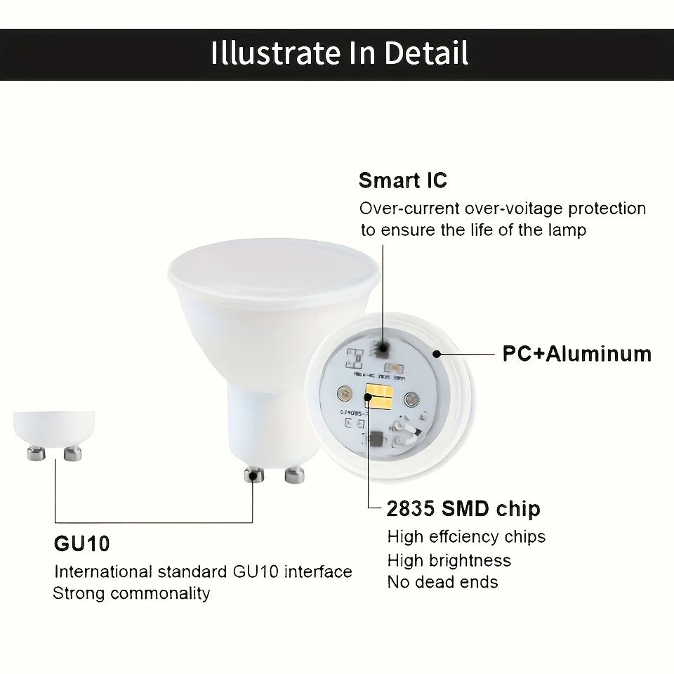 12PCS AC220V LED Bulb 3W 6W 9W 12W GU10 LED Spotlight Bulb 120 Degree Beam Angle For Home Office Decoration Lamp Light