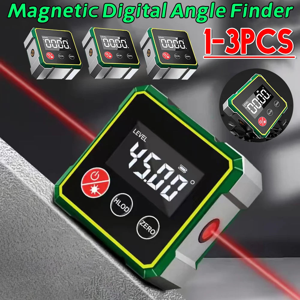 Digital Magnetic Inclinometer Protractor 360° LCD Level Angle Gauge Precision Measuring for Woodworking Table Saw Metalworking ﻿