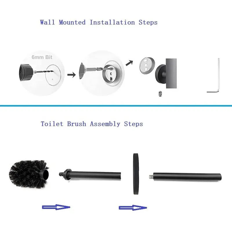 2026 Free Standing Toilet Brush and Holder Set with Holder and Lid Stainless Steel Toilet Cleaning Brush for Bathroom Tool