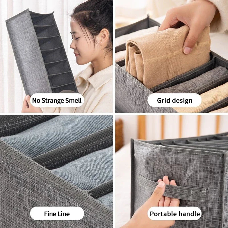 Pants Jeans Storage Box Drawers Organizer for Underwear Bra Socks Wardrobe Clothes Organizer Cabinet  T-Shirt Organizers storage