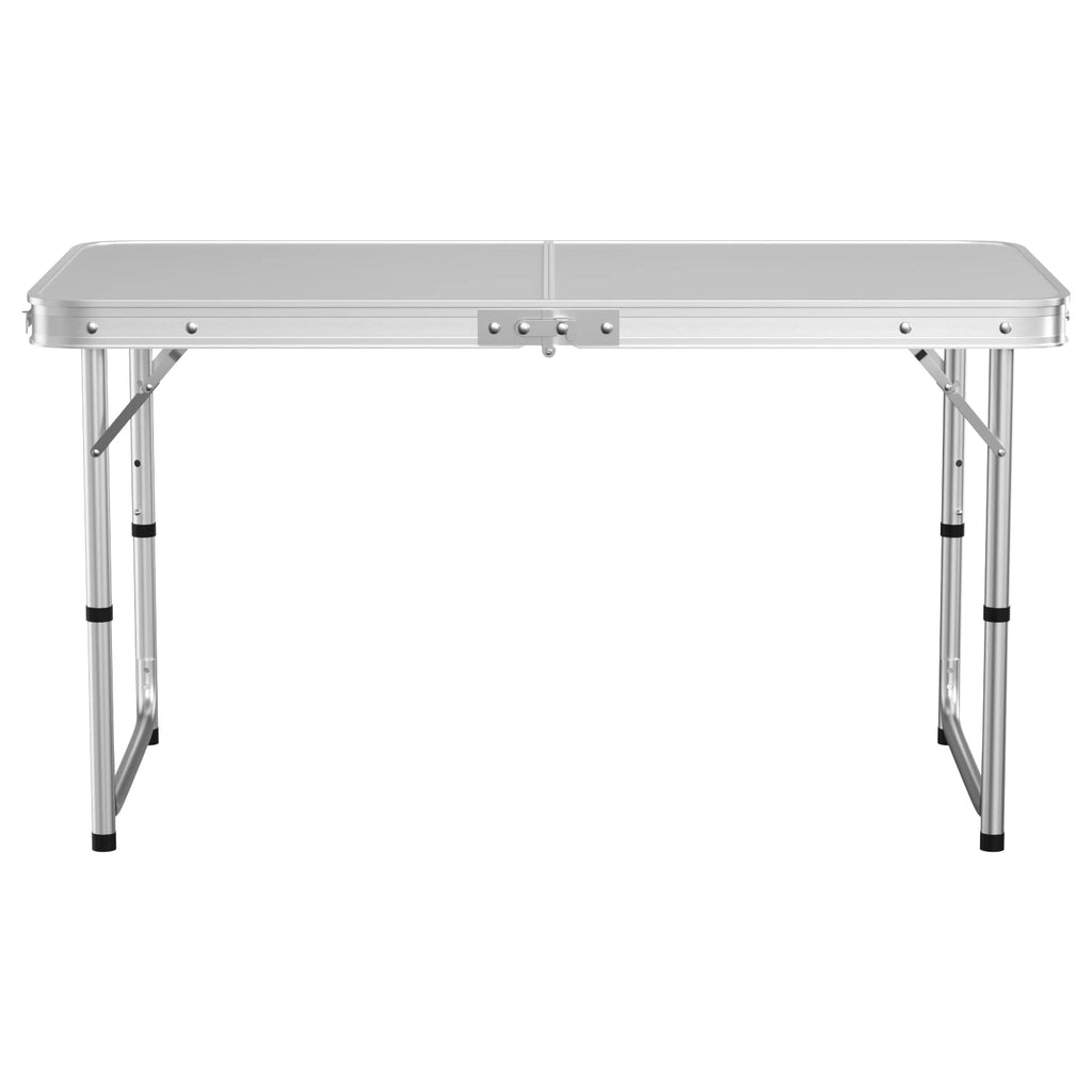 120x60x70cm Aluminium Camping Table, Portable Folding Table Small Picnic Table Laptop Desk TV Dinner Bed Home Office, White