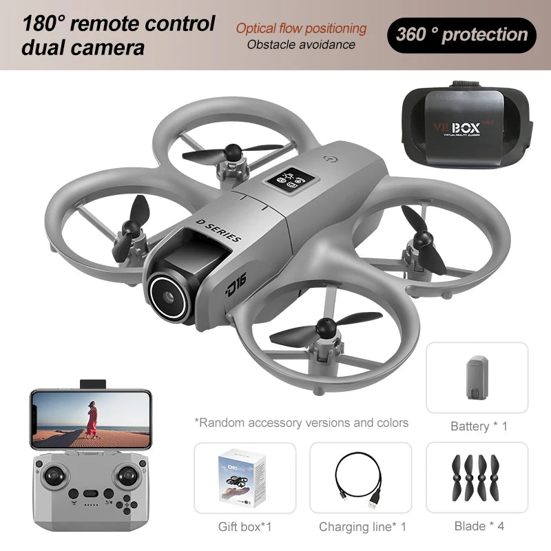 D16 Drone Mini Dual Camera 8K Aerial HD Profesional Helicopter GPS Positioning Avoidance Bushless Motor Drone UAV Universal
